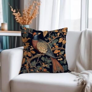 Pheasant Cushion Cover | Faux Suede Square Decorative Pillow Case | Farmhouse Décor | Sizes 14x14&quot; 16x16&quot; 18x18&quot; 20x20&quot;