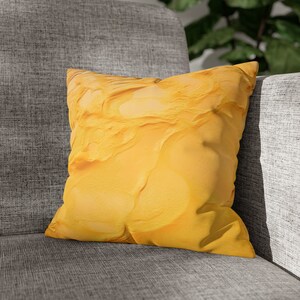 Yellow Sand Texture Pillow Case - Faux Suede Square Pillow Cover - 14x14 16x16 18x18 20x20