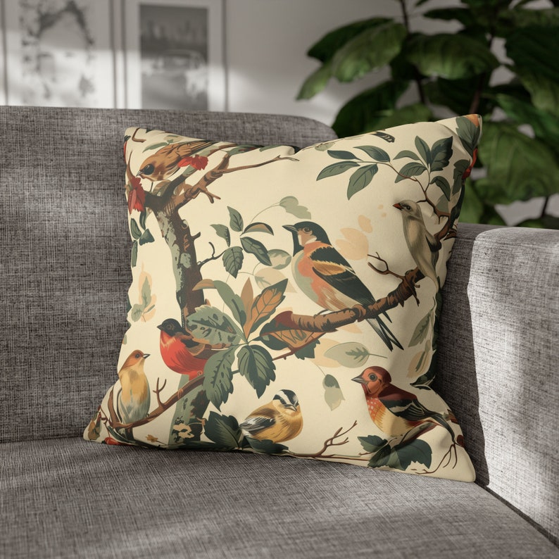 Cuscino Mimex Pip Studio Home, 30,5x50,8 Cm, In Cotone Con Motivo Uccelli E Fiori Denim - 2