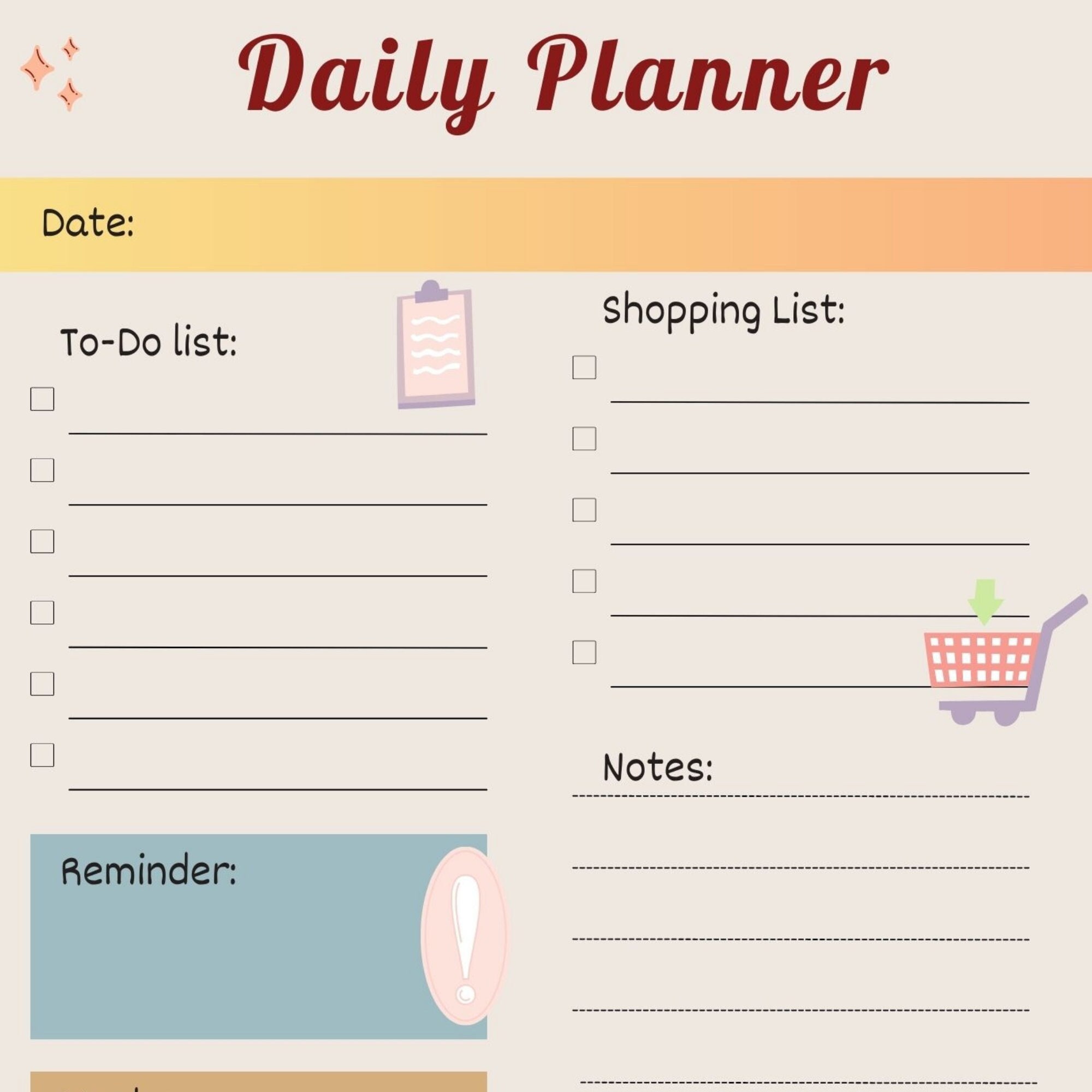 Digital Planners | Kids Diary Printable | Templates | Sticker | Düğün ...