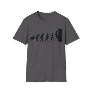 Climbing Evolution Funny T-Shirt, Gift For Climber Bolder Boulder, Mountain Climb Bouldering Rock Walls Indoors Outdoors Lover Present Tees