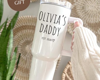Personalized Daddy Tumbler, Custom Name Dad Cup, Father’s Day Gift, New Dad Travel Mug, Daddy EST Year Tumbler Gift, Birthday gift for Dad