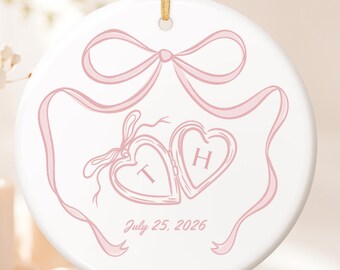 Personalized Engagement Ornament, Future Mrs. Wedding Ornament, Custom Bridal Shower Keepsake, Personalized Gift, Bachelorette Party Favor
