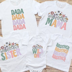 Birthday Shirt Wildflower Family Shirts, First Birthday Shirt, Boho Girls Tee Wildflower,Wild One Birthday shirt, Vintage Wildflower shirt