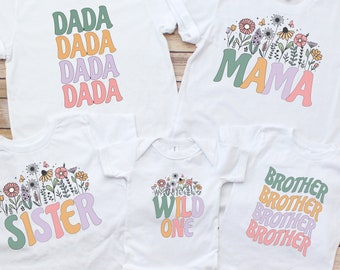 Birthday Shirt Wildflower Family Shirts, First Birthday Shirt, Boho Girls Tee Wildflower,Wild One Birthday shirt, Vintage Wildflower shirt