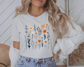 Vintage Cottagecore Shirt, Boho Wildflowers Shirt, boho wildflower Shirt, Floral T-shirt, Flower Shirt, Gift for Women, Best Friend Gift