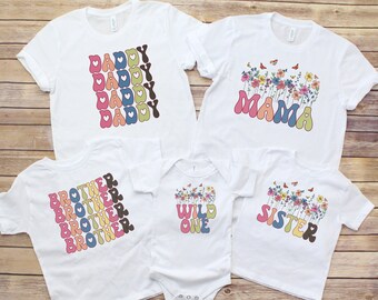 Wildflower First Birthday Shirt: Vintage Boho Family Tee
