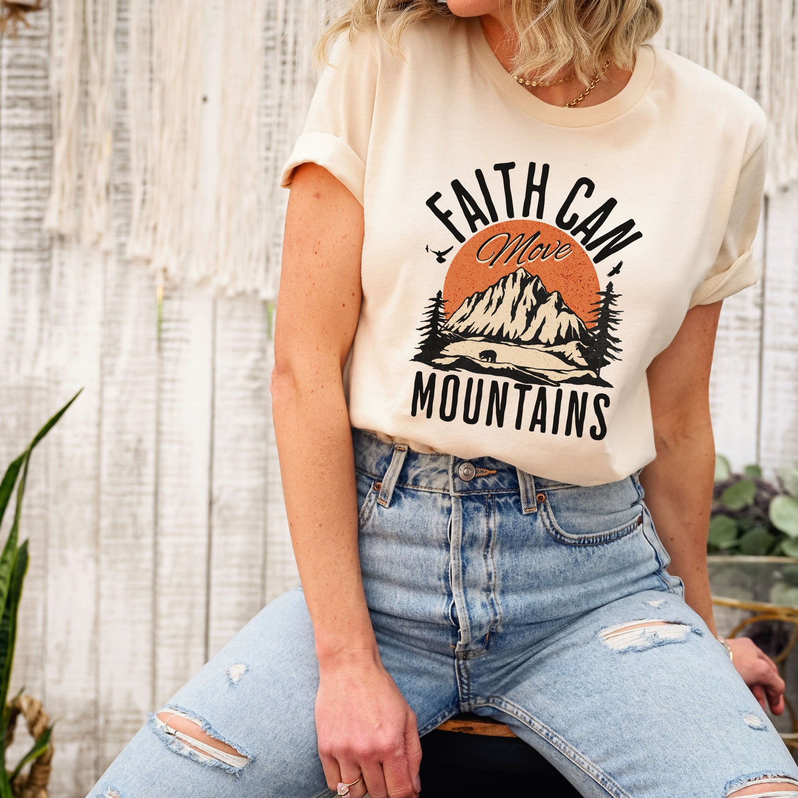 Faith Can Move Mountain Sweatshirt, Christian Gifts, Christian Shirts