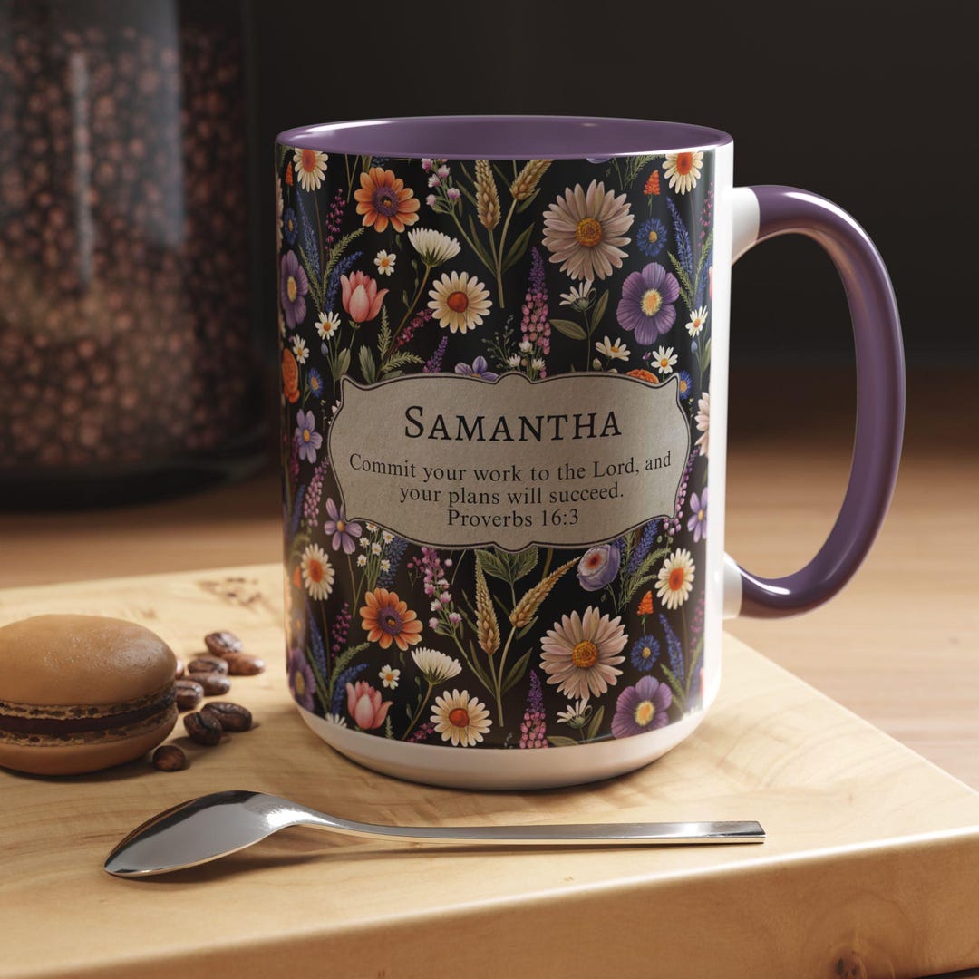 Personalized Christian Scripture Mug, Custom Bible Verse Coffee Mug ...