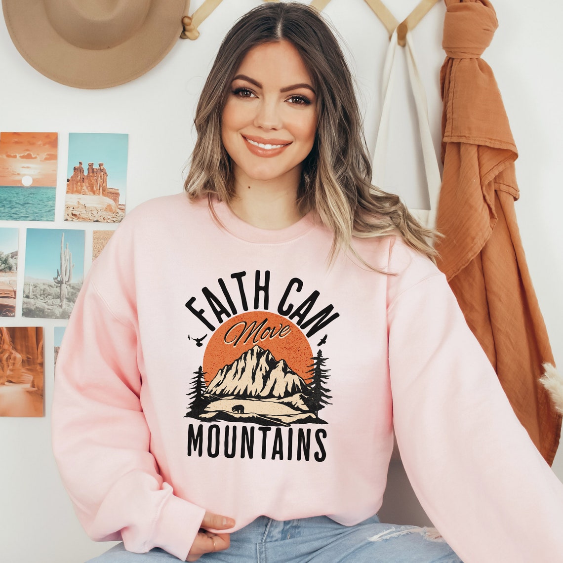 Faith Can Move Mountain Sweatshirt, Christian Gifts, Christian Shirts