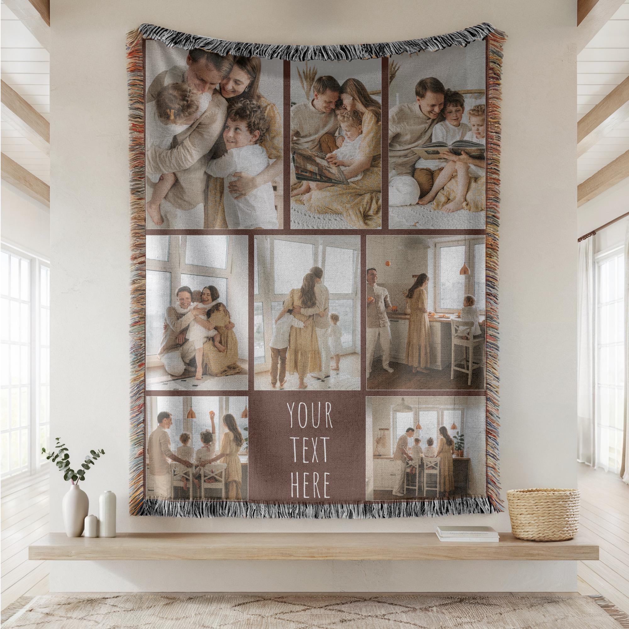 Custom Photo Blanket Family Gift Personalized Picture