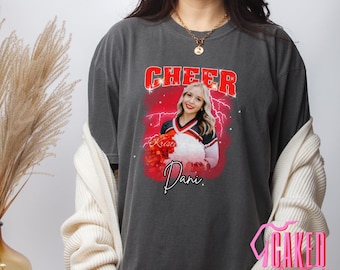 Custom Cheer Shirt | Personalized Spirit Wear Tee | High School Cheerleader Photo Shirt | Bella Canvas Unisex
