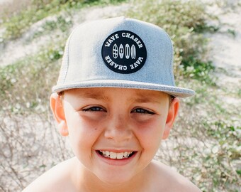 Beach Hat | Boys Trucker Hat | Kids Toddler Ball Cap with Mesh Back | Summer Hat | Wave Chaser Childs Hat Baby Hat