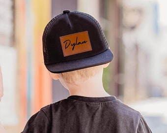Boys Custom Hat with Name Toddler Boy Trucker Hat Snapback