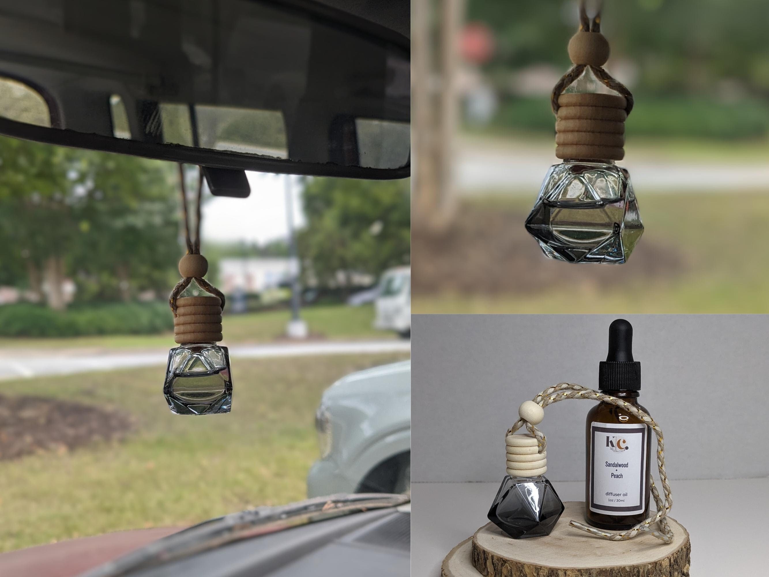 Diamond Car Air Freshener Diffuser: Black Gradient Bottle, Scent ...
