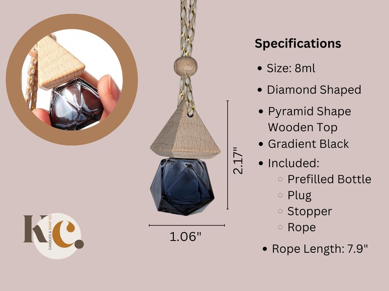 Boho Car Air Freshener: Black Gradient Diamond Diffuser - Etsy