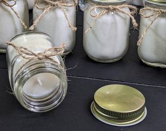 1.5oz Mini Jar Soy Candles | No Labels | Favors for Guests | Event Table Candles | Travel Candles | Gold/Silver Lids - Only 24 of Each Left