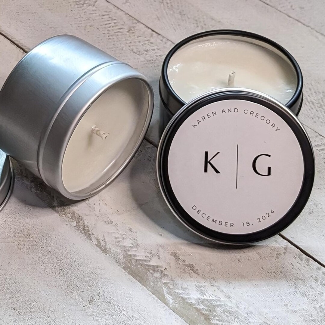 Personalized Candle Favors: Soy Wax Wedding & Shower Gifts - Etsy