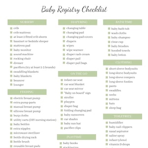 Lista de verificación para el registro del bebé / Seguimiento de regalos para baby shower / Recordatorio de tarjeta de agradecimiento