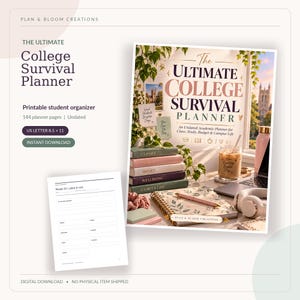 大学向け日付なしプランナー（印刷可能PDF）｜144ページ学生用オーガナイザー｜課題、学習、試験トラッカー