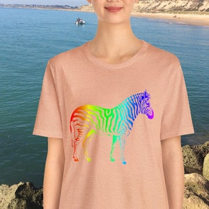 Unique Rainbow Zebra T-Shirt, Nature Shirt, LGBTQ+ Tee Shirt, Zebra Shirt, Pride Shirt, Duo Shirt, Birthday Gift, Lover Gift, Gift For Lover