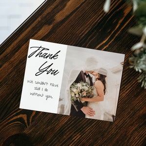 Wedding Thank You Card Template Minimalist Wedding Printable Thank You Card Instant Download