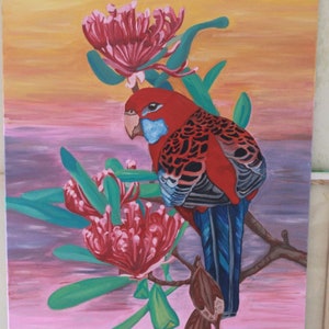 Oil painting parrot