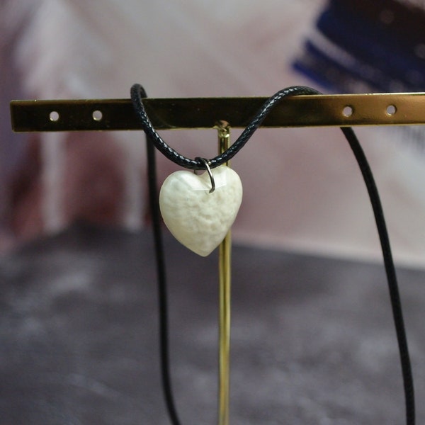 Minimalist White Heart Resin Pendant - Unique Gift for Her