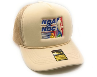 Retro Basketball Mesh Trucker Snapback (Khaki)