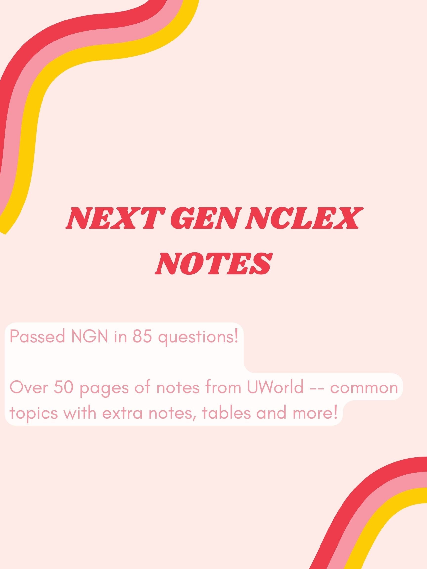 Next Gen NCLEXRN Notes 50 Pages of Personal Uworld Notes Etsy