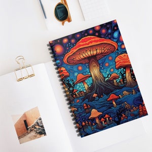 Dziennik grzybów - Cottagecore Aesthetic, Dark Forest Inspiration, Witchy Notes, Manifestation Scripting, Niepowtarzalny prezent dla entuzjastów grzybów