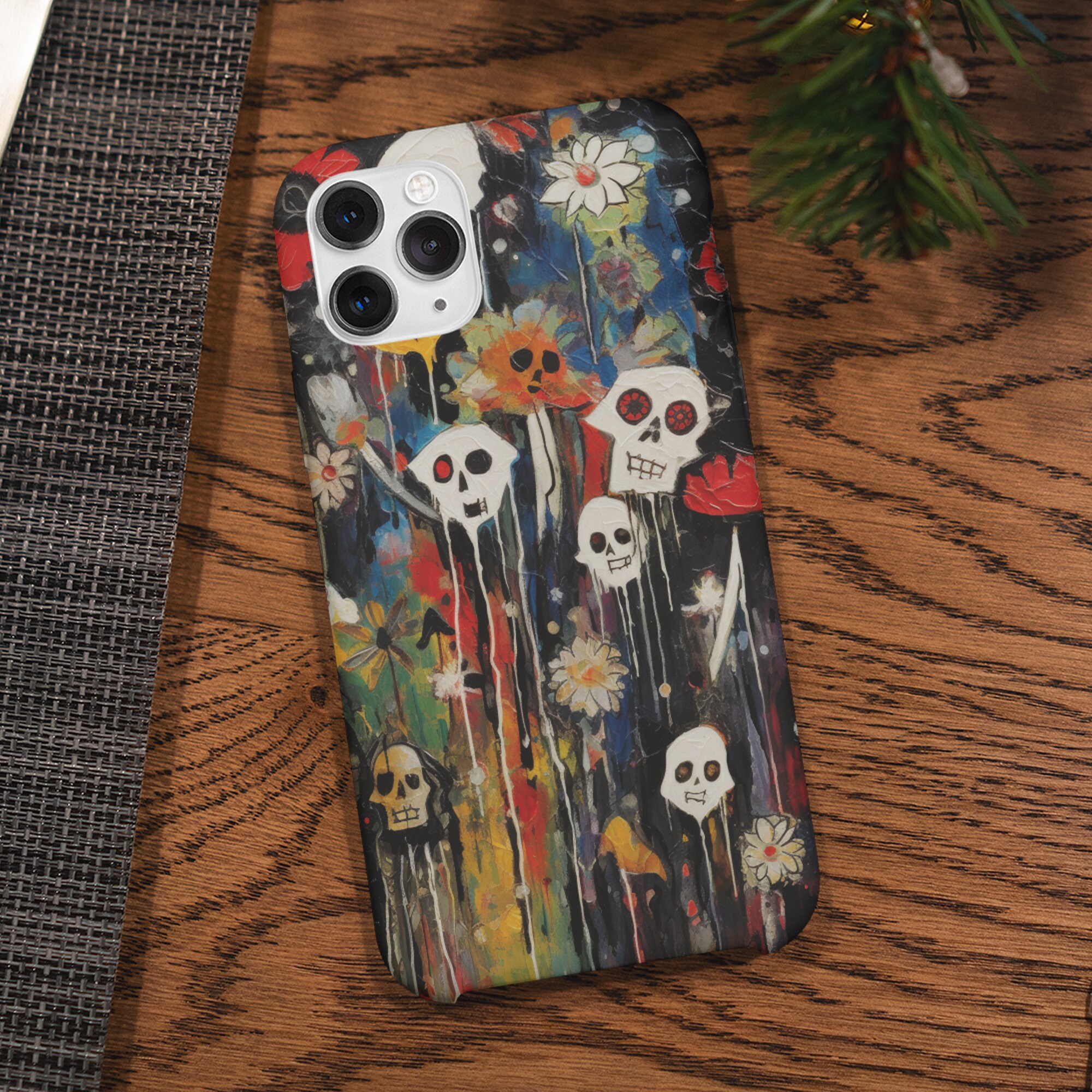 Gothic Phone Case Dia De Los Muertos Skull Case for Iphone, Goth Emo