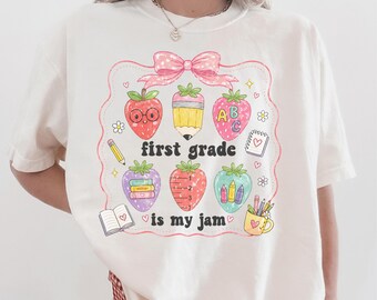 First Grade Teacher Tee, 1st Grade Teacher Team Shirt, Back To School Teacher T-shirt Gift, Comfort Colors Early Education Para