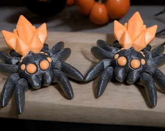 Glow in the Dark Crystal Spider Figurine: Halloween Decor
