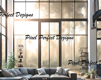 Virtual Meeting Background Modern Loft Living Room Zoom, Microsoft Teams, Google Meet