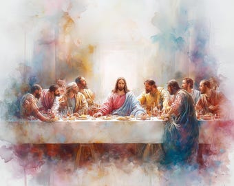 Last Supper Christian Art Print PNG - Biblical Home Decor (Digital Download, 600 DPI - 1 PNG)