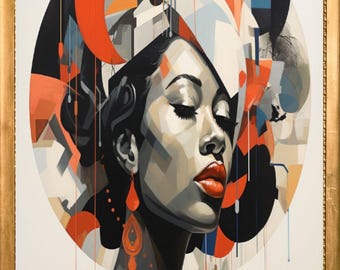 Black woman printable wall art, Digital Download, Black art print, Black woman art print