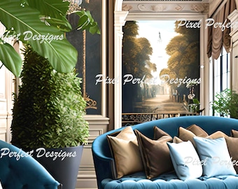 Virtual Meeting Background Paris, France Hotel Lobby Ornate Lobby - Zoom, Microsoft Teams, Google Meet
