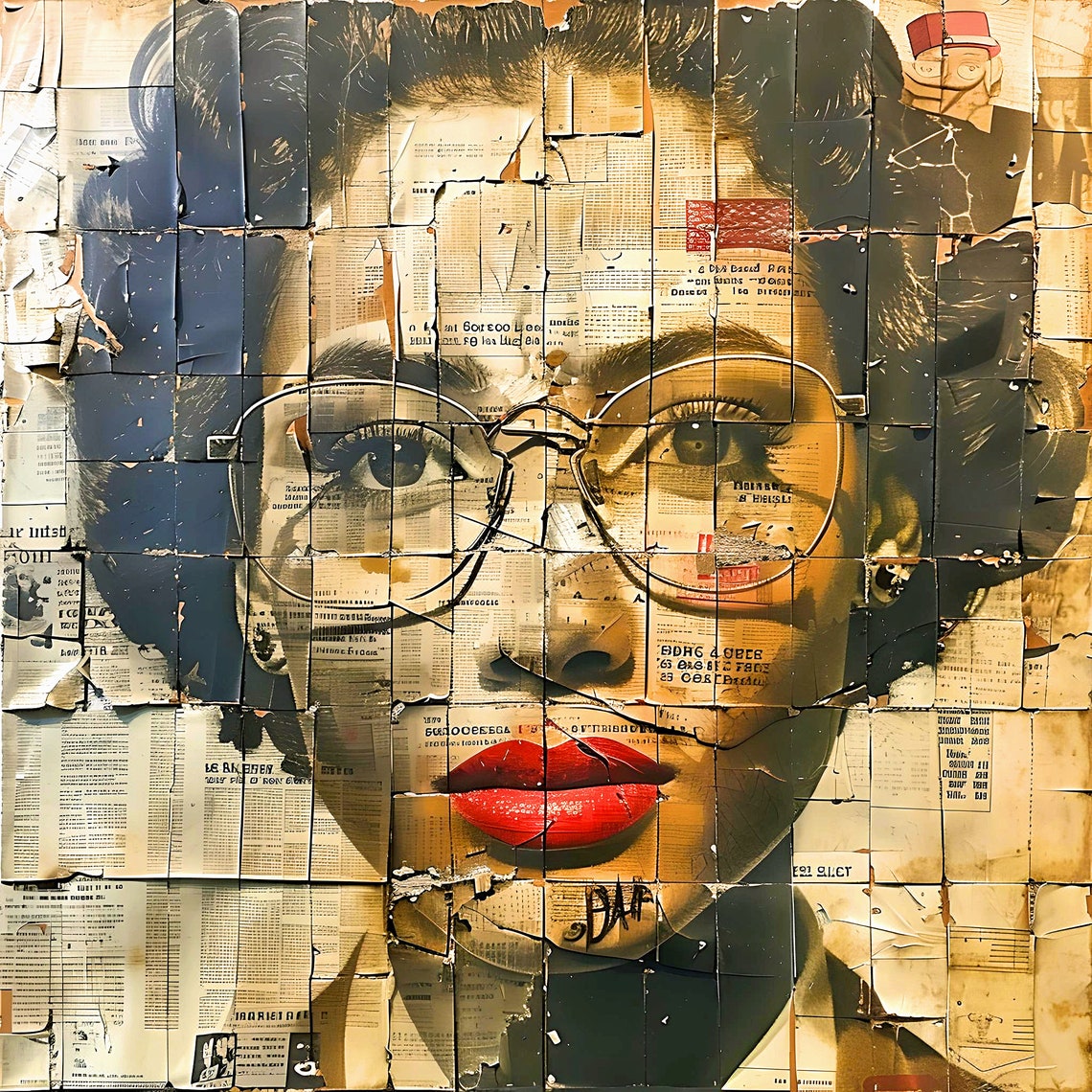 Civil Rights Era Art – Black Woman Newspaper Collage (digital Print) - Etsy