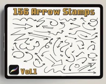 156 Arrow Stamps for Procreate| Arrow Procreate Brushes| Arrow Procreate stamps brushes| Shapes procreate pack|