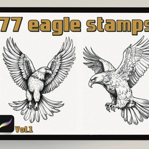 77 марок с орлами для Procreate | Создание кистей| Procreate Eagle Stamp| Animal Drawing Guide | Pencil Drawing | Line art | Tattoo Design