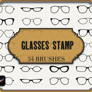 Eyeglasses Stamps Brushes  For Procreate| Portrait Guide Brushes| Realistic Glasses| Fashion Procreate Stamp|