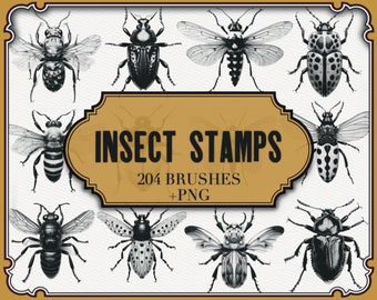 Insect Stamps For Procreate|+PNG Files| Procreate Insects Brushes| Insects For Tattoo|