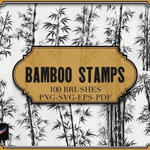 Stemple bambusowe do Procreate| Pędzel z motywem drzewa bambusowego| Pędzle z motywem lasu bambusowego| Szczegółowe ilustracje botaniczne bambusa|