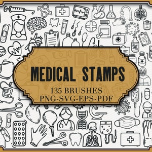 Procreate Medical Stamps | Pills, Hospital Brushes (+Svg-Png-Eps-Pdf Files)