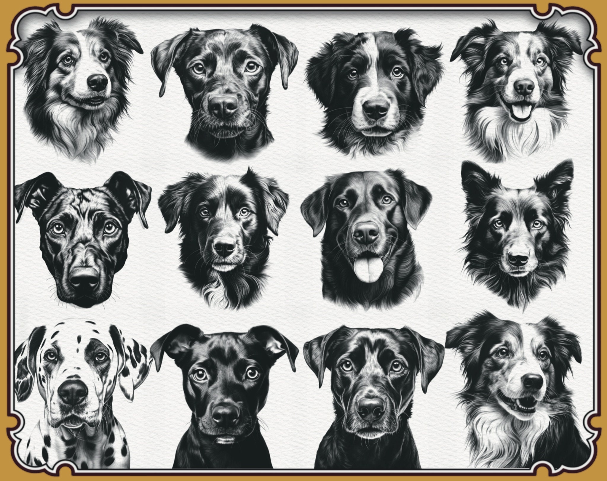 Procreate Dog Brushes | Realistic Canine Stamps + PNG Files - Etsy