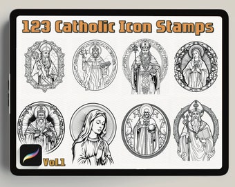 123 Catholic Icon Stamps | Procreate Brushes (Digital Download)