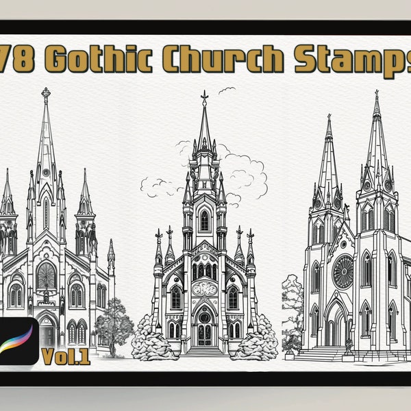 Готические сокровища: 78 церковных марок для потомства | Создание кистей| Тату| Древние замки| Исторические замки| Procreate Church Stamps