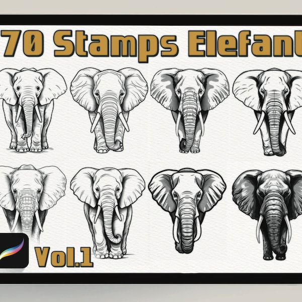Elephant Stamps Etsy