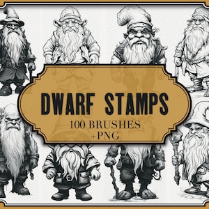 Dwarf Stamps For Procreate|+ PNG Files| Dwarf Monsters Brushes|  Mythical Trolls Reference Designs| Gremlin Procreate|
